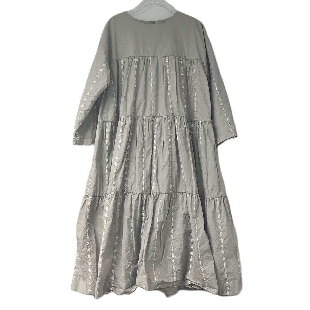 Fraze Girls Gray sequin tiered aline fancy spring summer sz 10 dress party